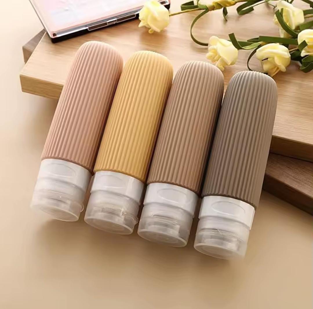 4pcs 90ML Silicone Travel Bottles Accessories Portable BPA Free Leak Proof Squeezable Size Containers Travel Essentials Sets